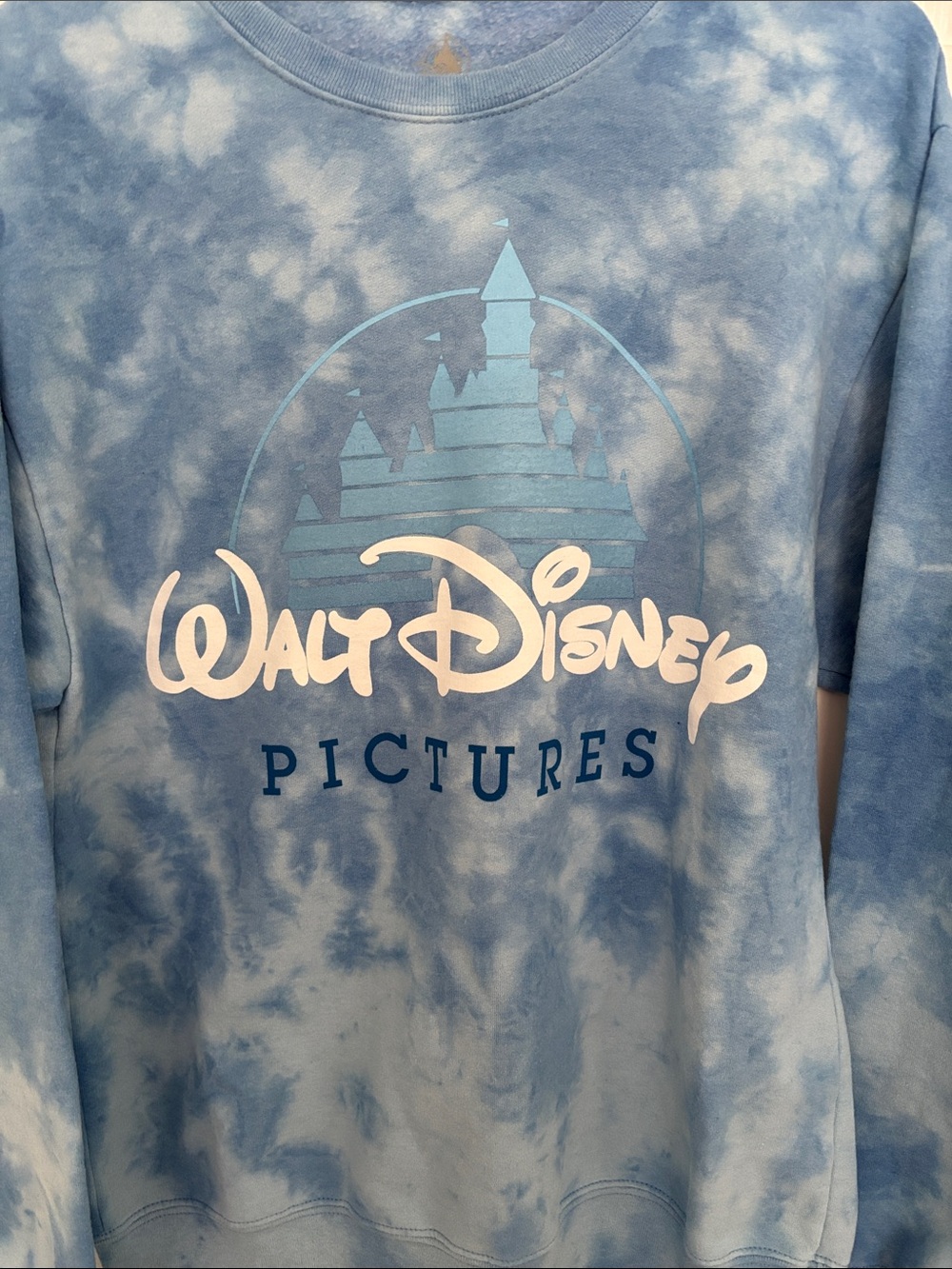 Disney NWOT Blue Tie-Dye Walt Disney Pictures Crewneck-Firm price - Picture 2 of 4